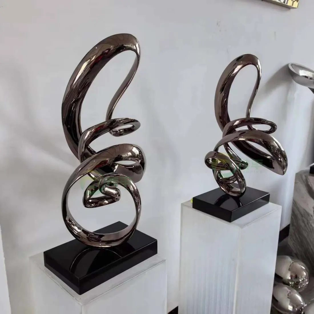 Abstract stainless steel decoration
