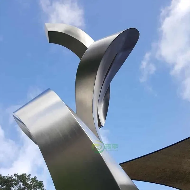 Abstract Curved Stainless Steel Sculpture