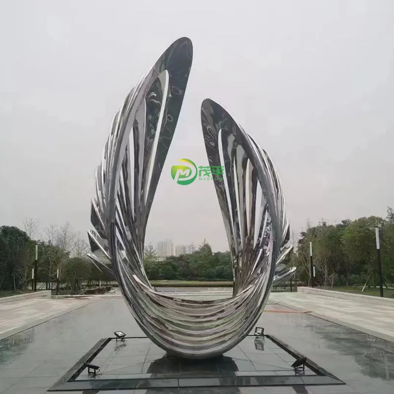 Abstract Wing Metal Sculpture