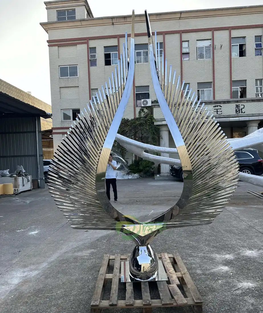 Metal Angel Wings Stainless Steel Sculpture