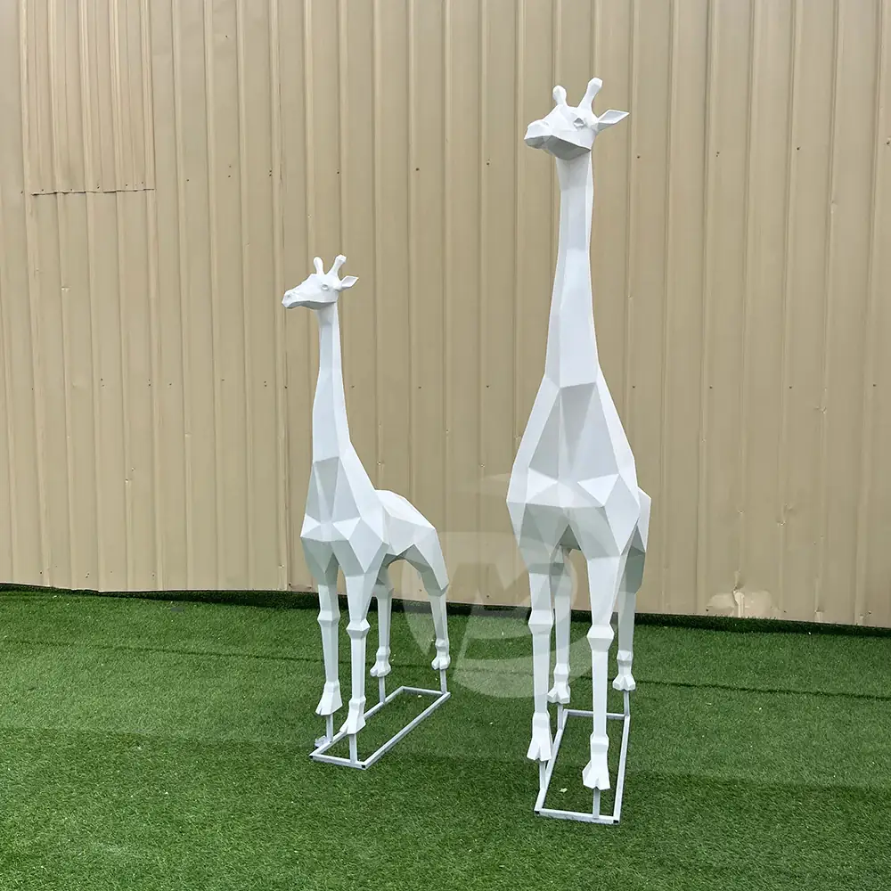 Geometric Giraffe Stainless Steel Sculpture
