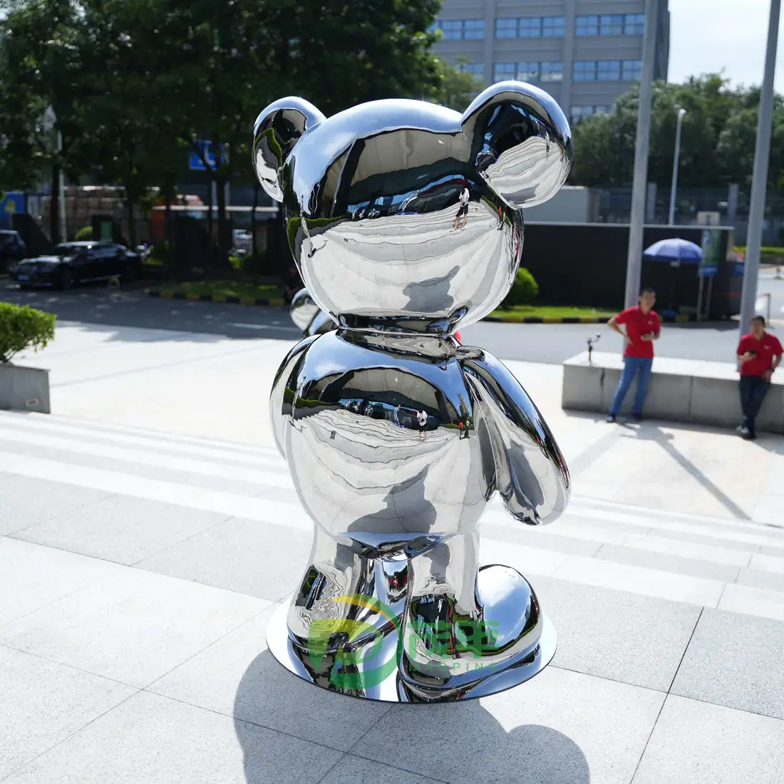 Cartoon Bear Stainless Steel Sculpture