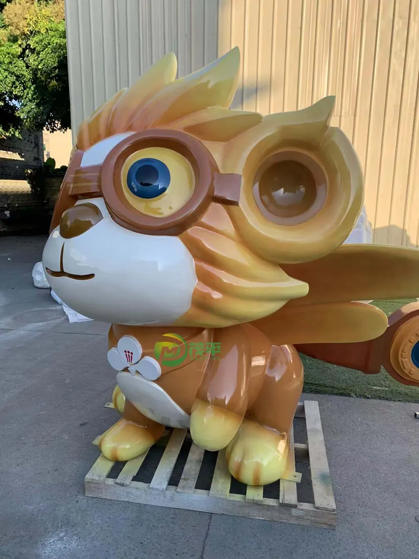 Painted Cartoon Lion Sculpture