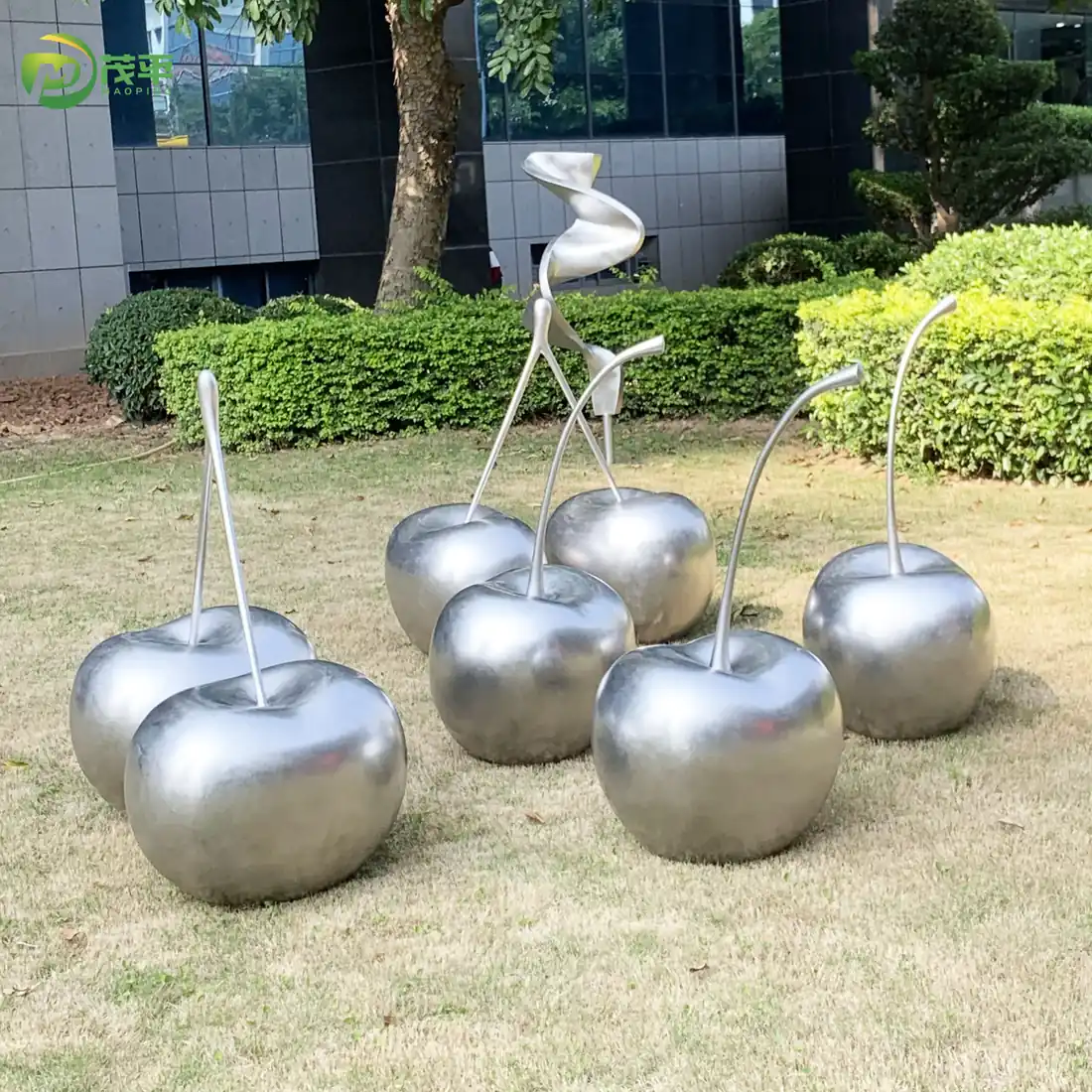 Cherry stainless steel sculpture