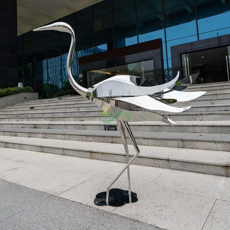 Crane Stainless Steel Sculpture