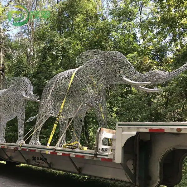 Elephant Mesh Stainless Steel Sculpture