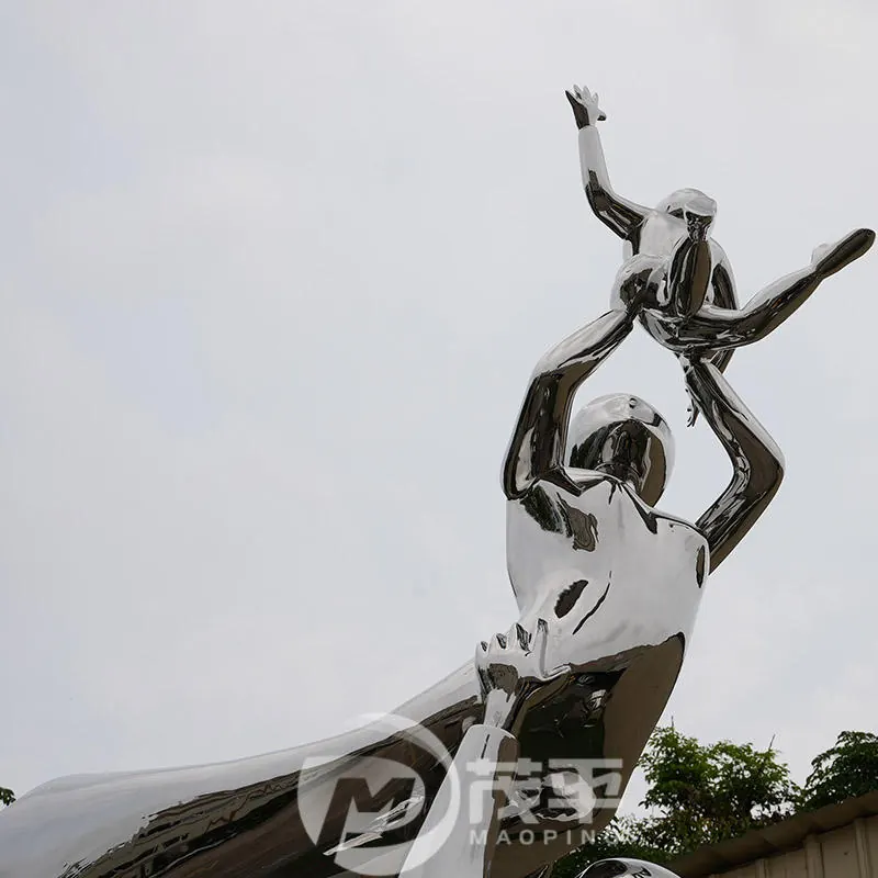 Family Metal Stainless Steel Sculpture