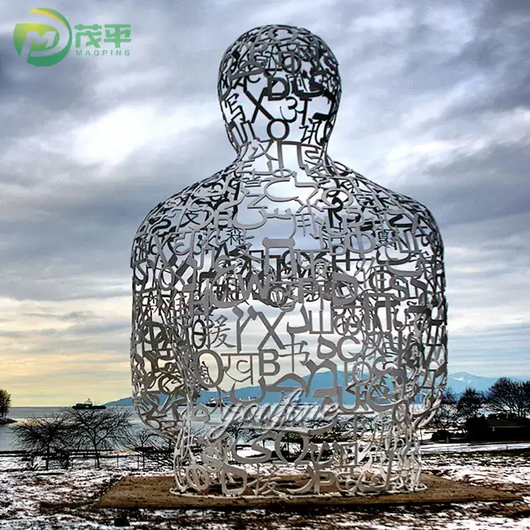 Figure Half Body Art Stainless Steel Sculpture