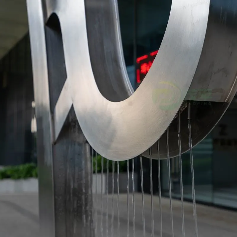 Fountain Harp Stainless Steel Sculpture