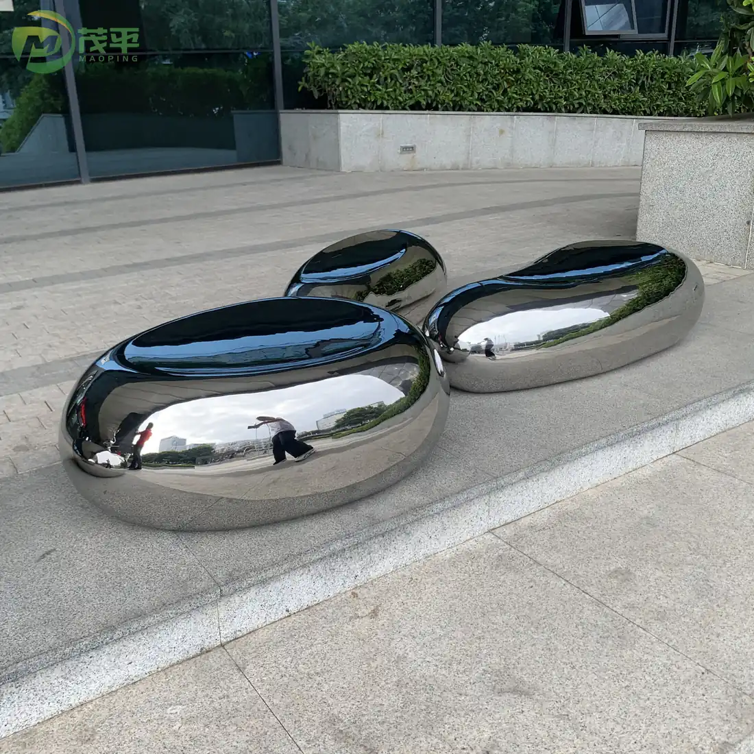 Garden Stone Stool Lawn Stainless Steel Sculpture