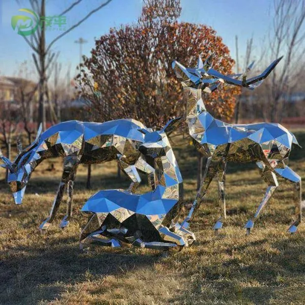 Geometric Deer Stainless Steel Sculpture