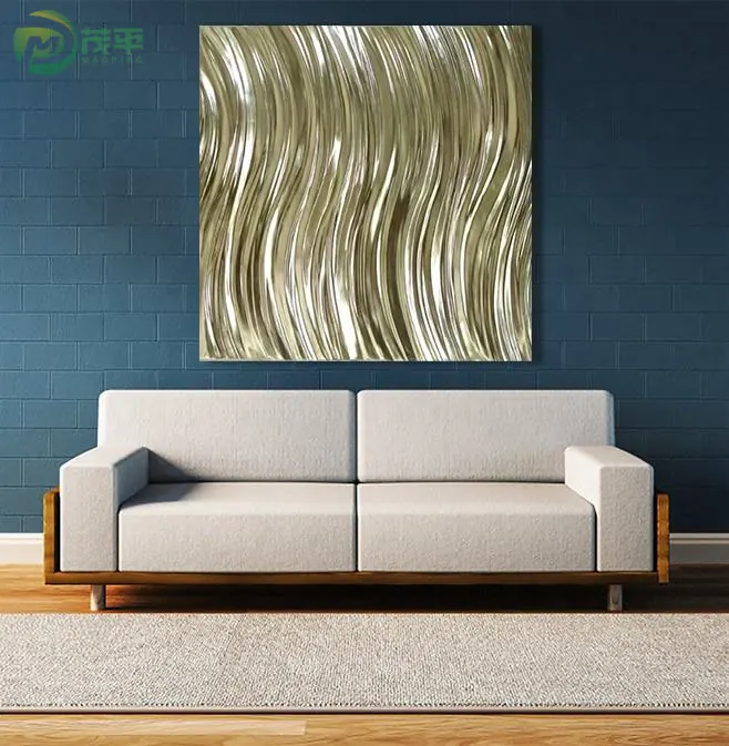 Custom Gold Striped Wall Decorative Sculpture