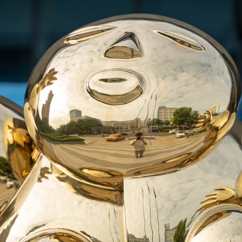 Golden Person People Stainless Steel Sculpture