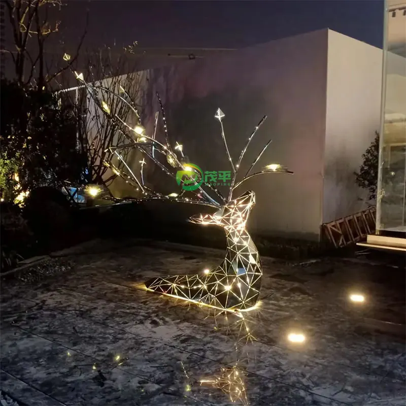 Half Deer Stainless Steel Sculpture