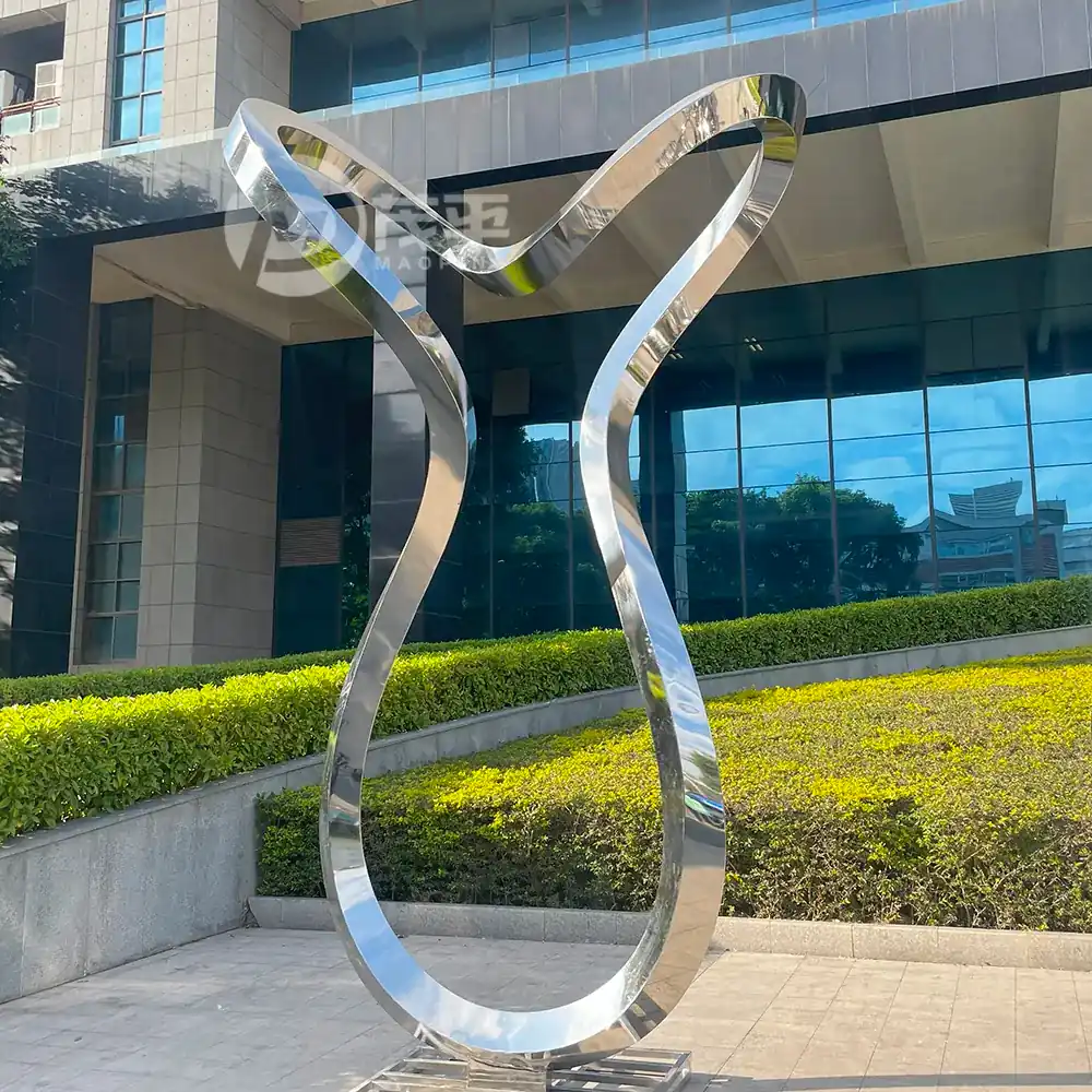 Large Abstract Line Stainless Steel Sculpture