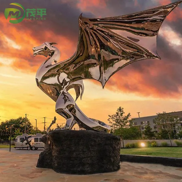 Large Metal Dragon Stainless Steel Sculpture