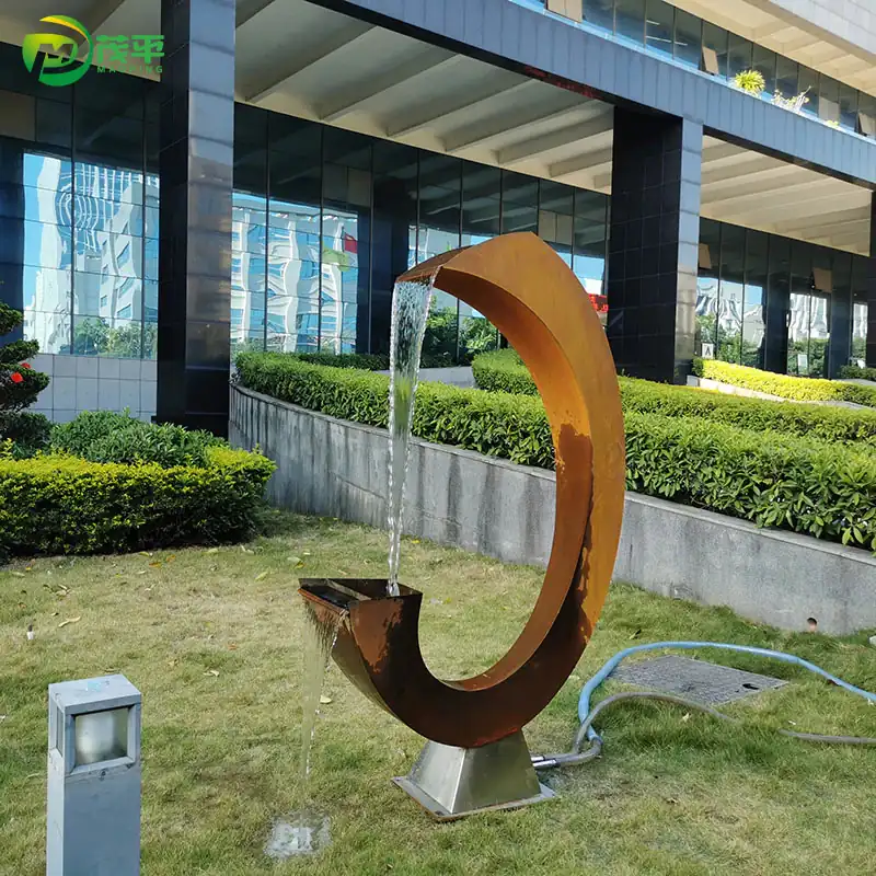 Abstract Fountain Corten Steel Sculpture