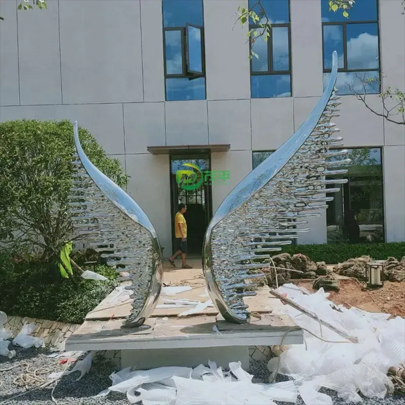 Large Wing Stainless Steel Sculpture