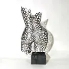 Life Size Oak Base Stainless Steel Sculpture