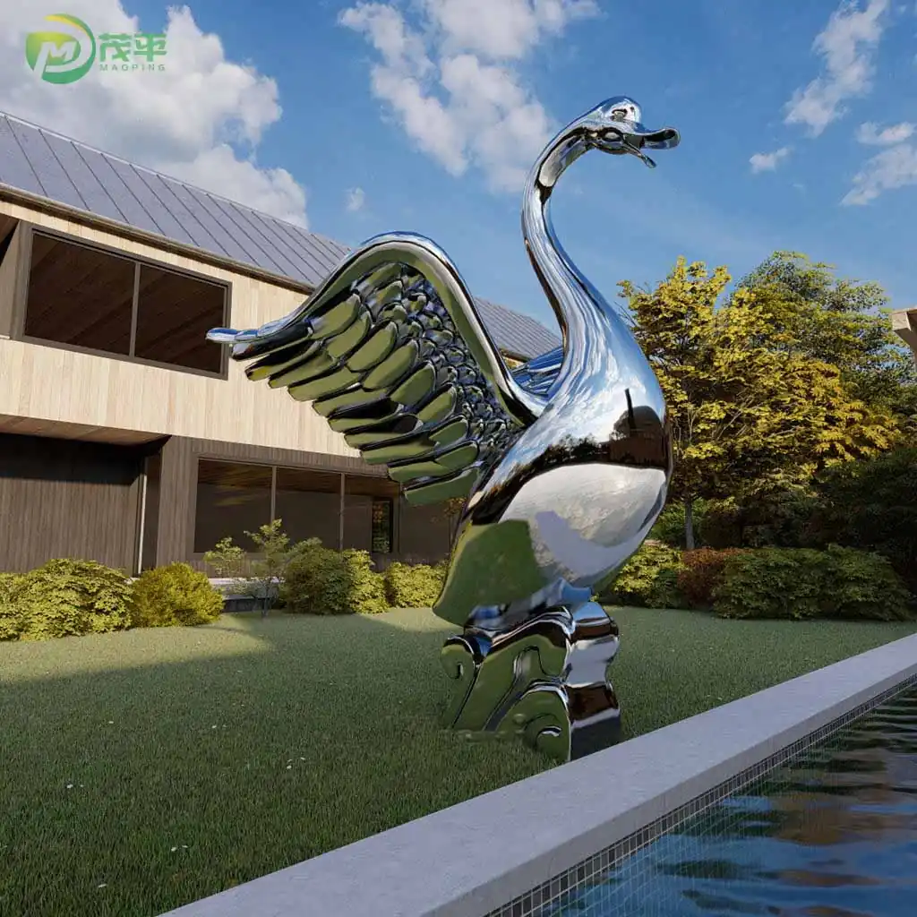 Metal Goose Stainless Steel Sculpture