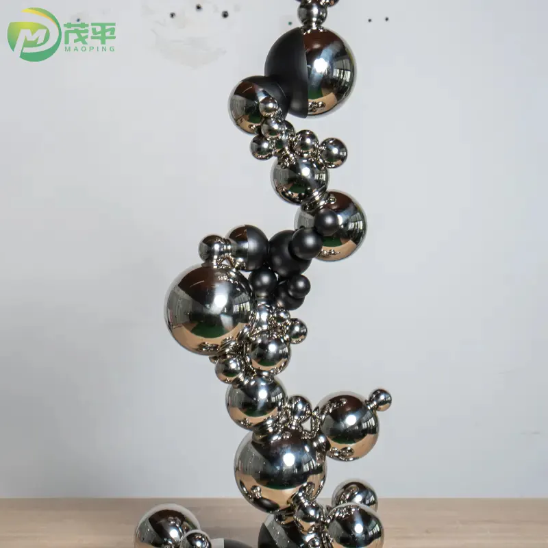 Modern Interior Spherical Decorative Stainless Steel Sculpture