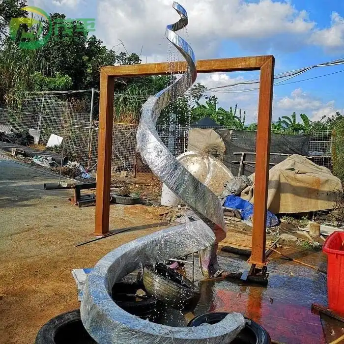 Outdoor Fountain Stainless Steel Sculpture