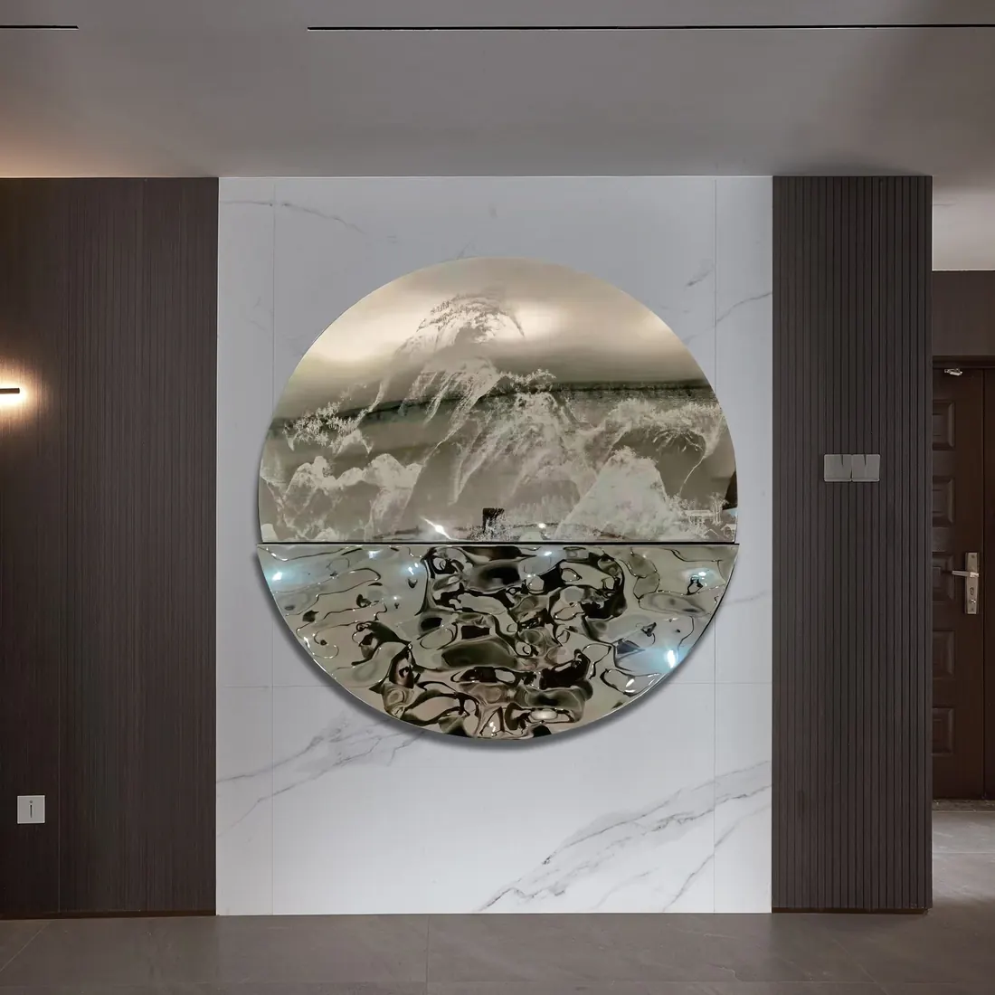 Polished Mirror Patterned Wall Sculptures