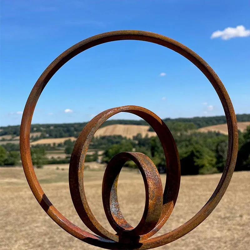 Ring Hoop Circle Modern Corten Steel Sculpture