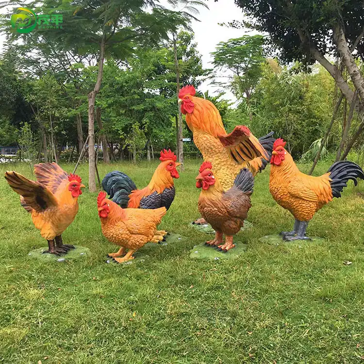 Fiberglass rooster sculpture