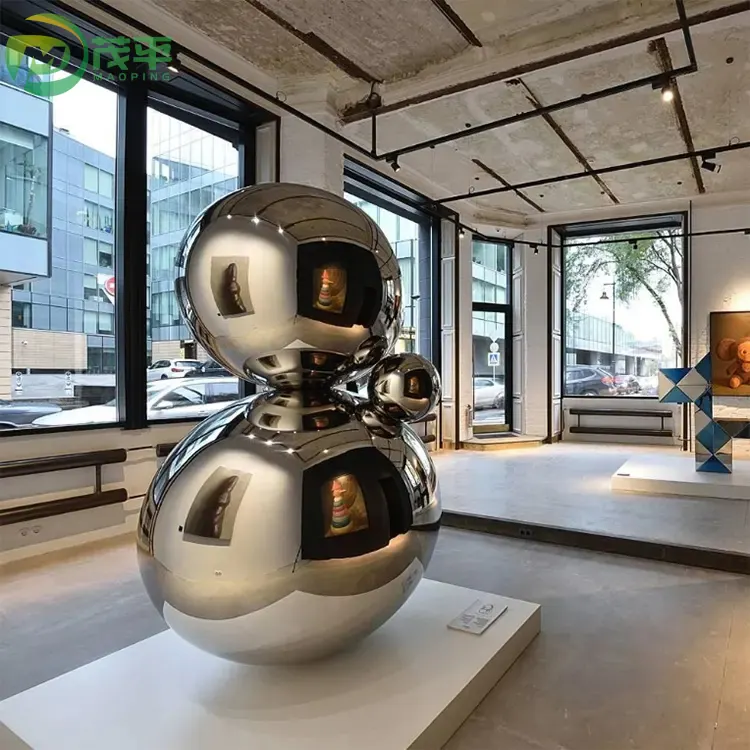 Sphere Snow Ball Stainless Steel Sculpture