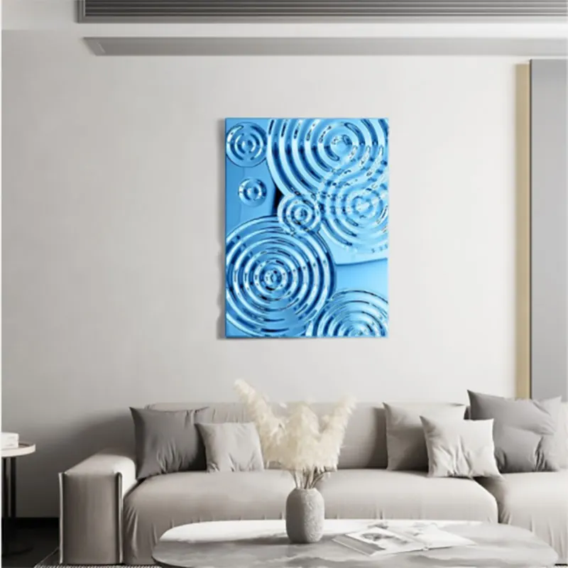 Square Corrugated Wall Stainless Steel Sculpture