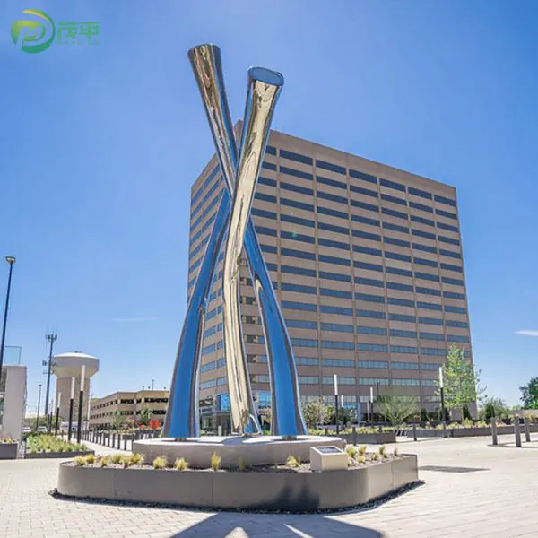 Square Modern Stainless Steel Sculpture