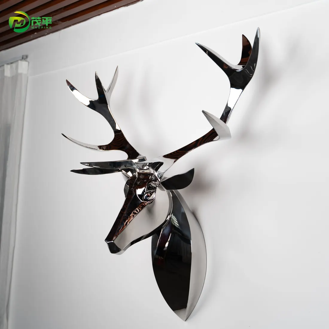 Deer Head Stainless Steel Wall Decoration