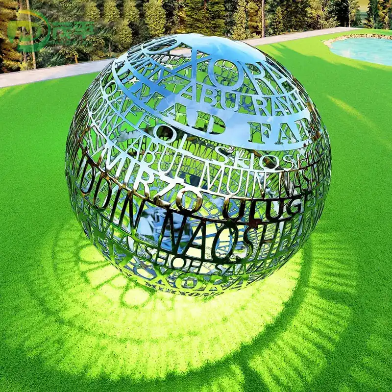 Stainless Steel Letter Ball Sculpture