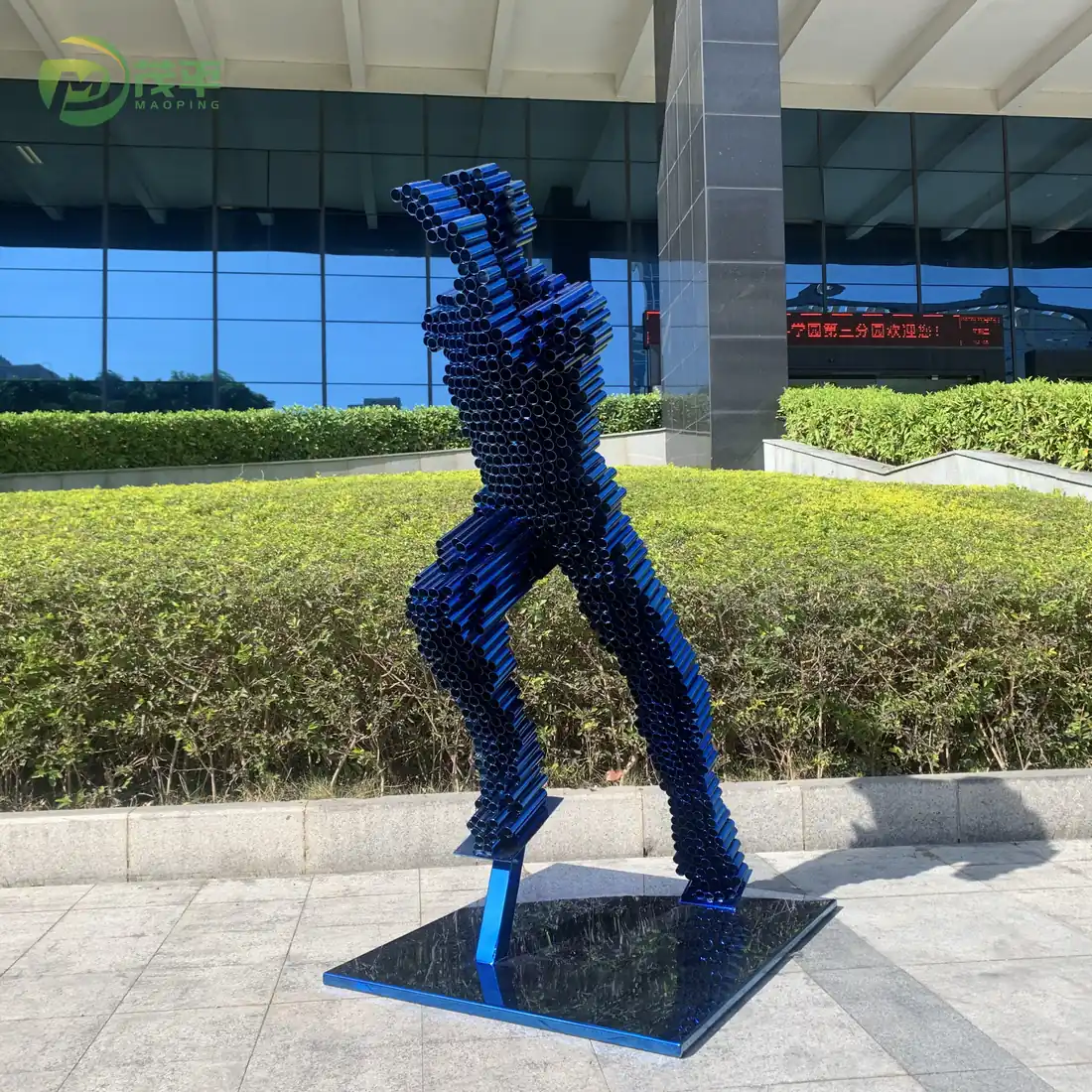 Tubular Running Man Stainless Steel Sculpture