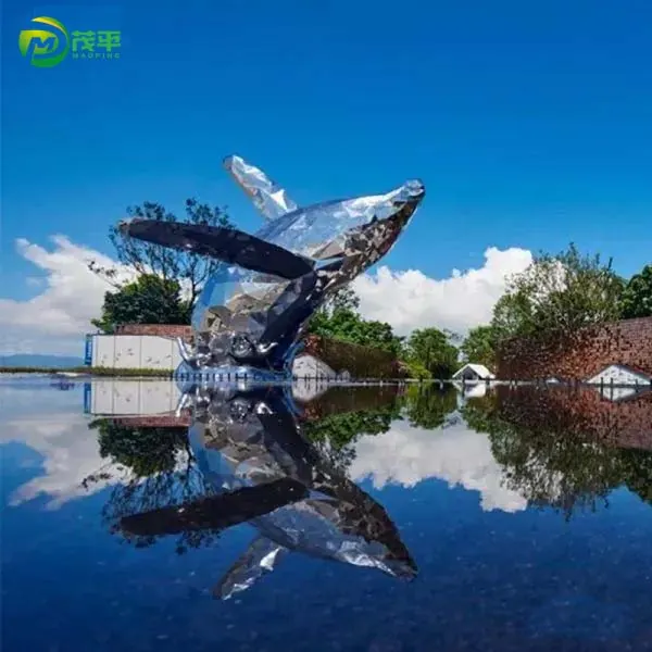 Metal Whale Sculpture