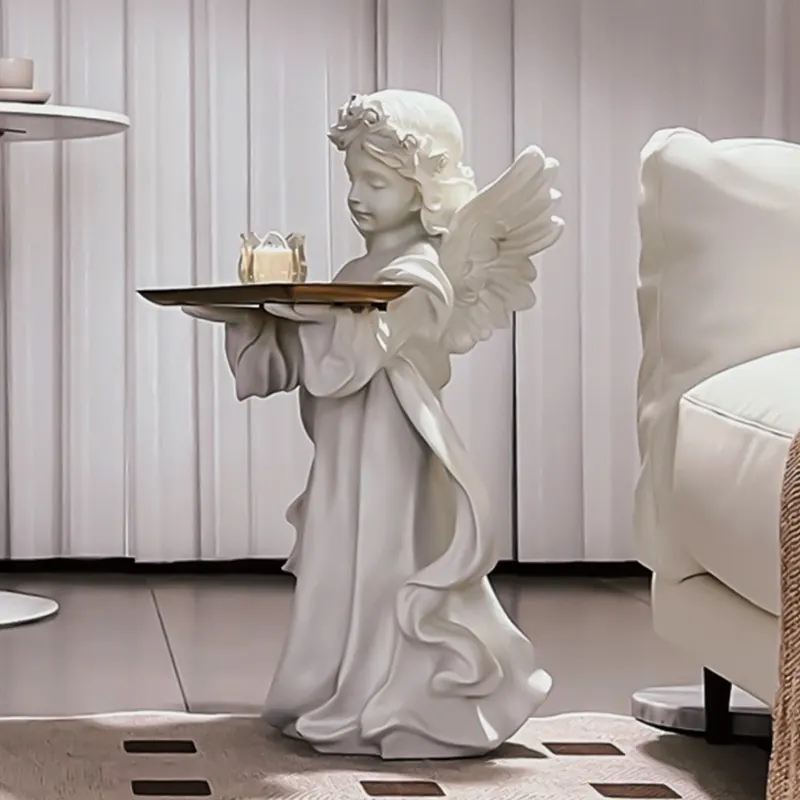 White Angel Fiberglass Sculpture