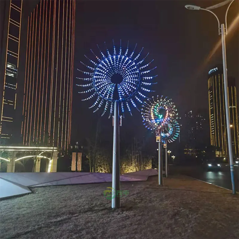 Wind Power Rotating Stainless Steel Sculpture