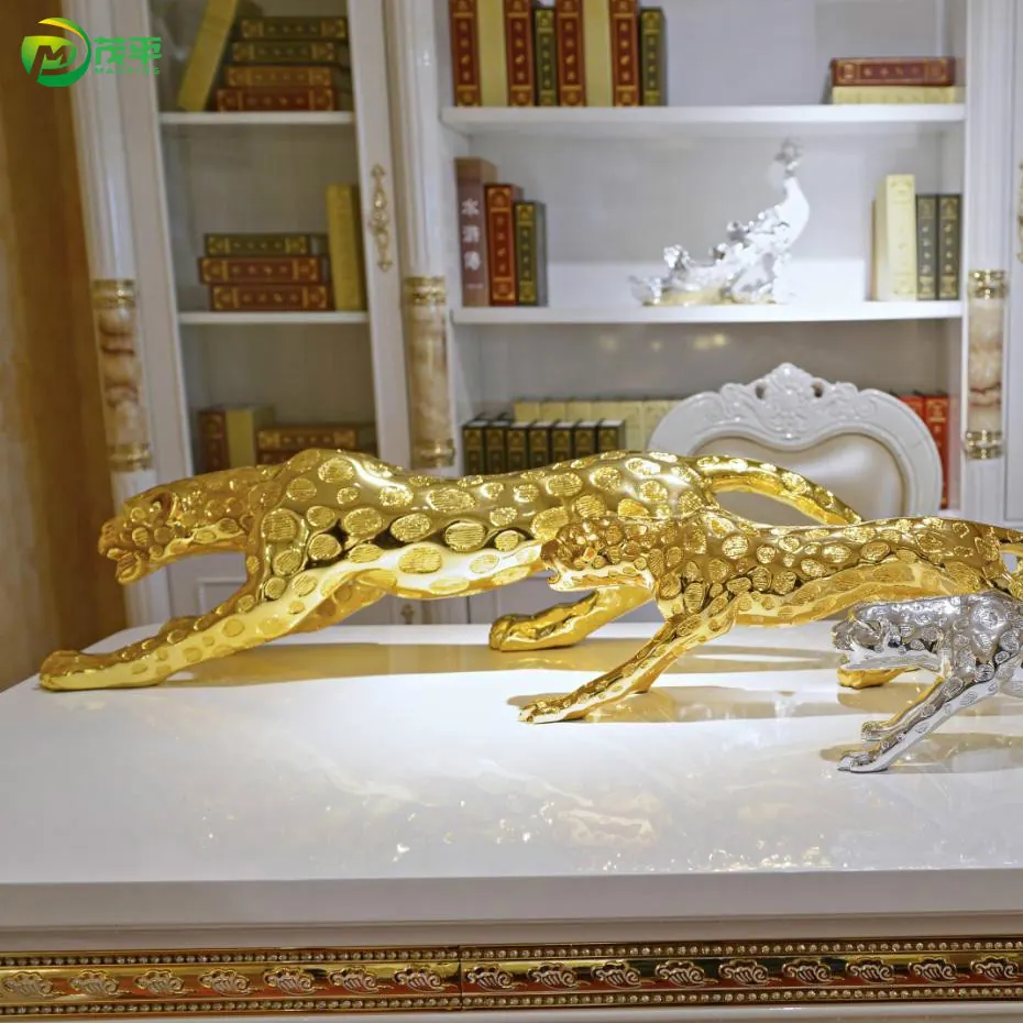 Resin leopard sculpture