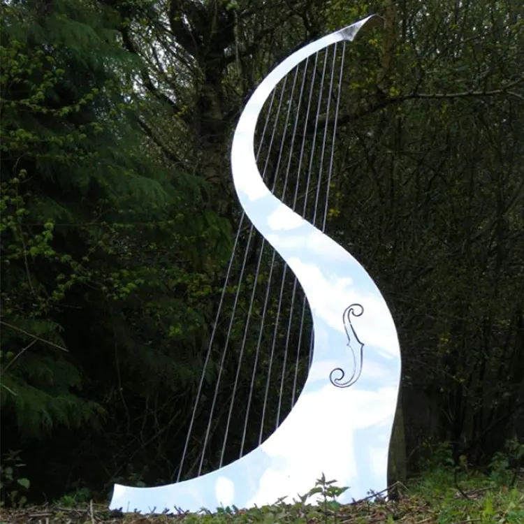 Abstract Cello Stainless Steel Sculpture