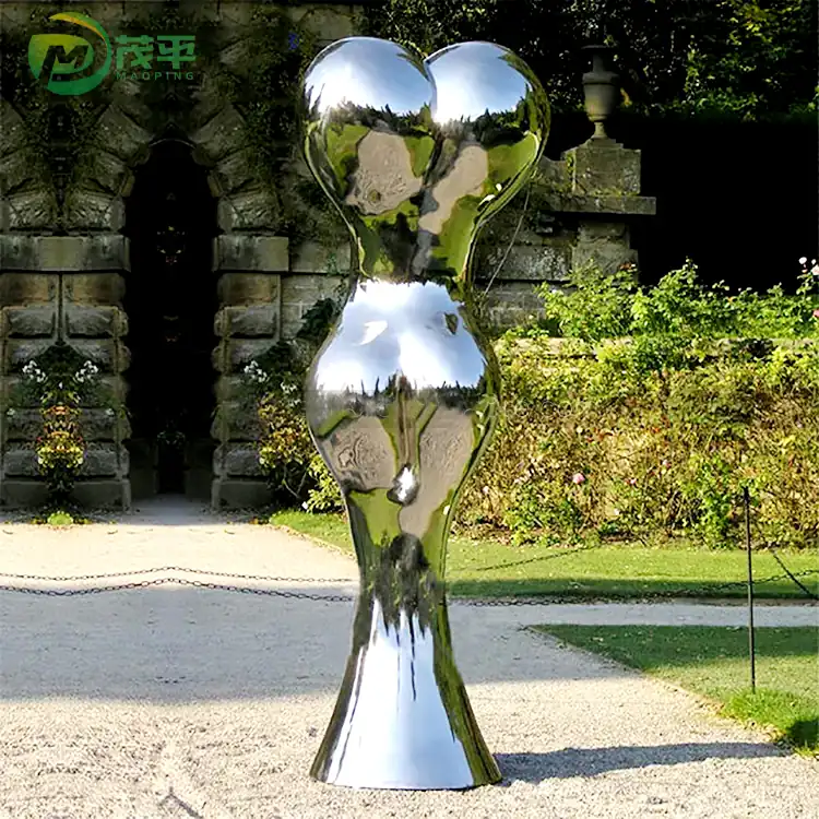 Abstract Figure Mirror Stainless Steel Sculpture