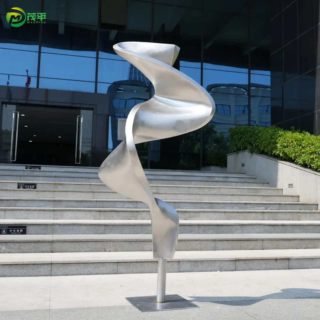 Abstract Bending Scribing Stainless Steel Sculpture