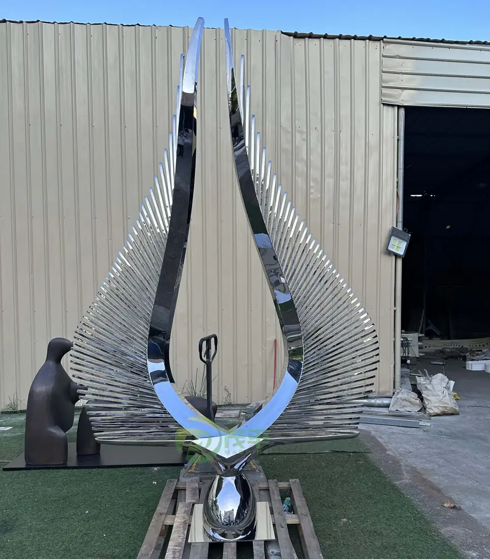 Metal Angel Wings Stainless Steel Sculpture
