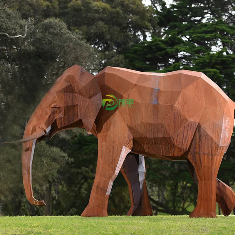 Animal Elephant Corten Steel Sculpture