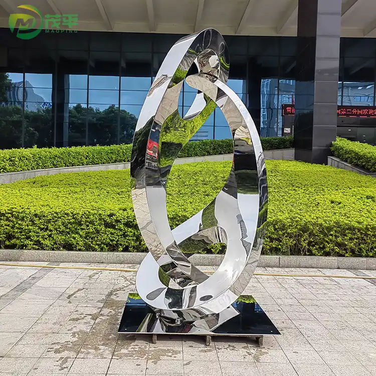 Artistic Polished Stainless Steel Sculpture