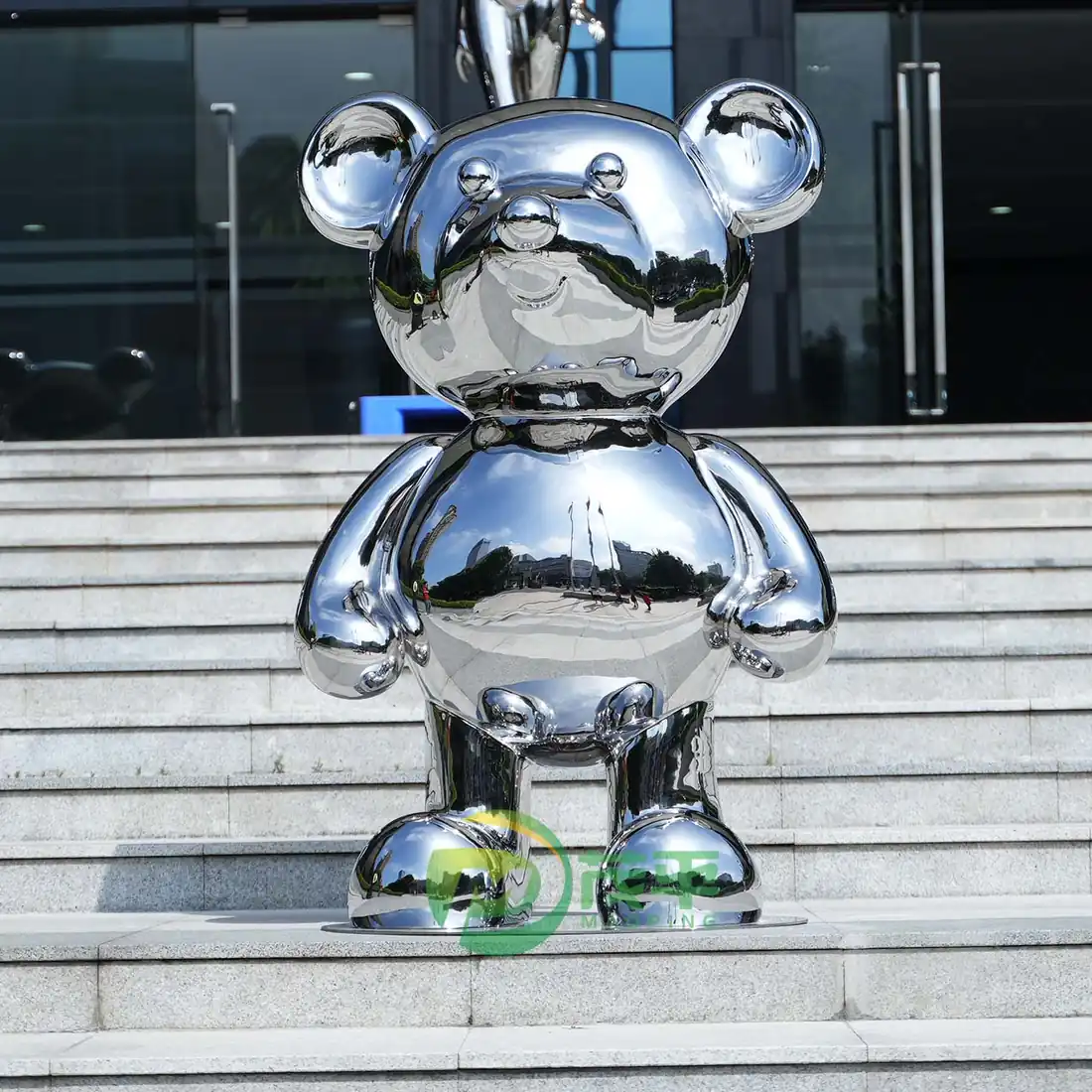Cartoon Bear Stainless Steel Sculpture