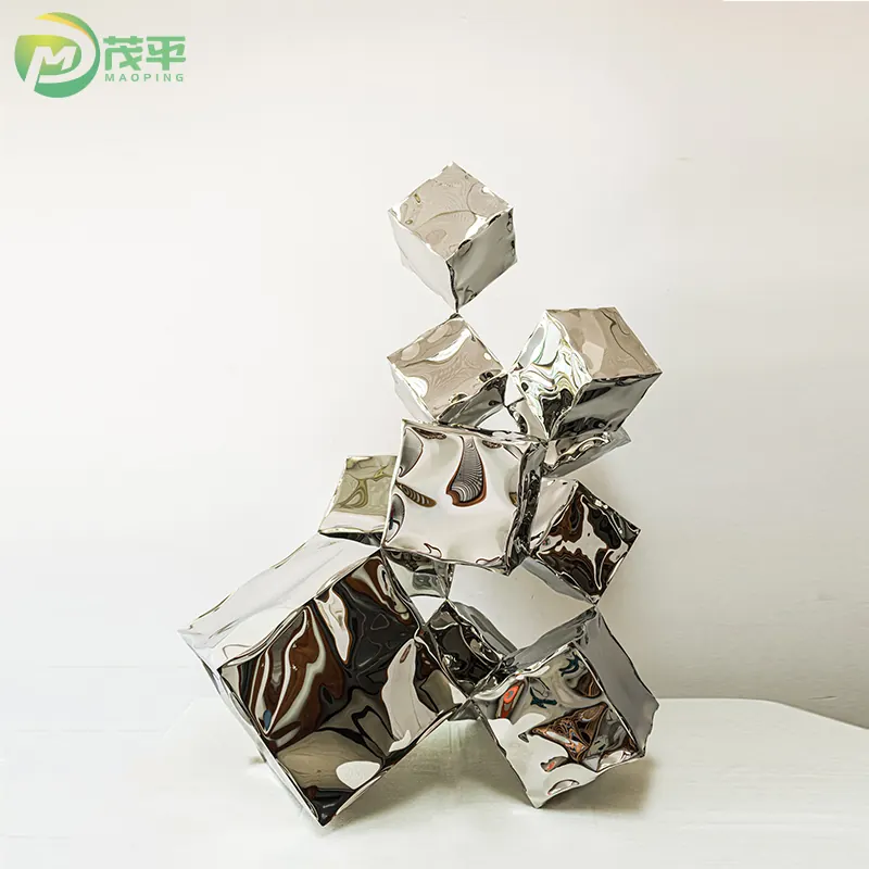 Cube Abstract Stainless Steel Sculpture