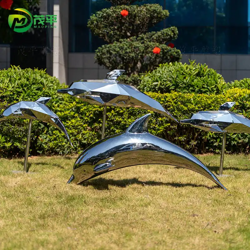 Dolphin Metal Stainless Steel Sculpture
