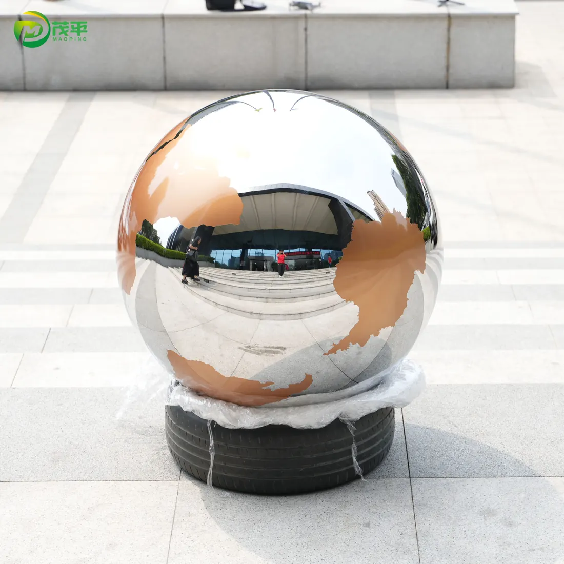 Earth stainless steel sculpture