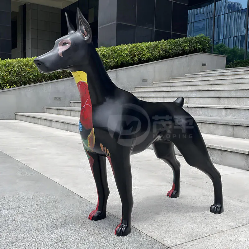 Fiberglass Abstract Art Dog Sculpture